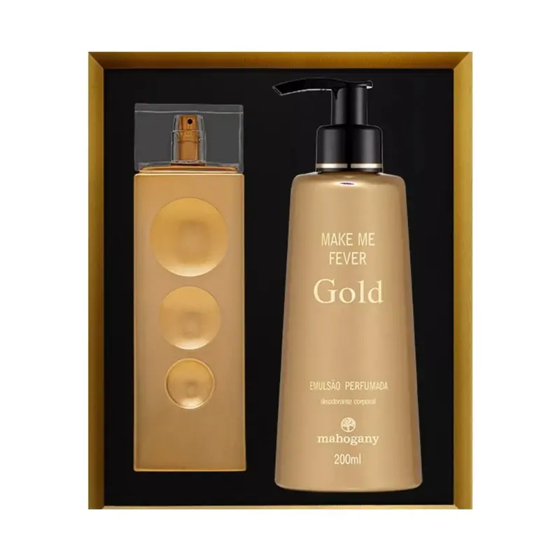 Make Me Fever Gold Deo Parfum Fragance + Body Moisturizer Kit Mahogany Perfume 1