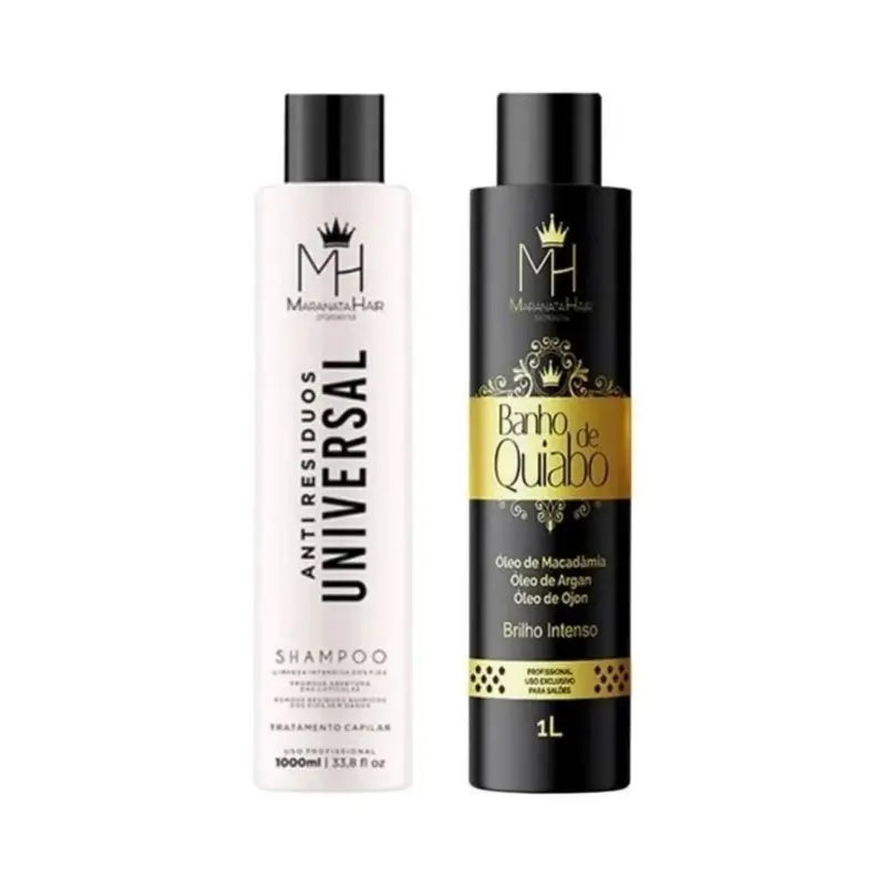 Maranata Okra Bath Banho De Quiabo Progressive Brush Hair Straightening Kit 2X1l 1