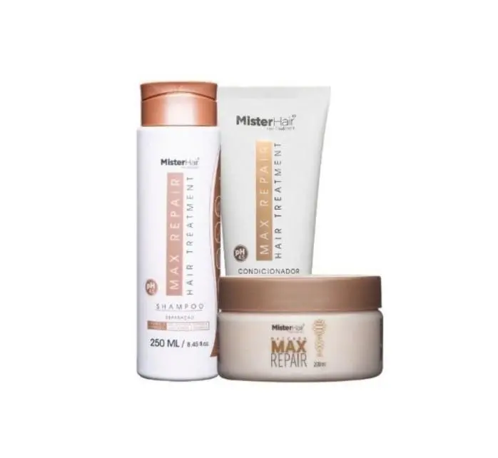 Max Repair Damaged Hair Restore Maintenance Treatment Kit 3 Itens - Mister Hair 1