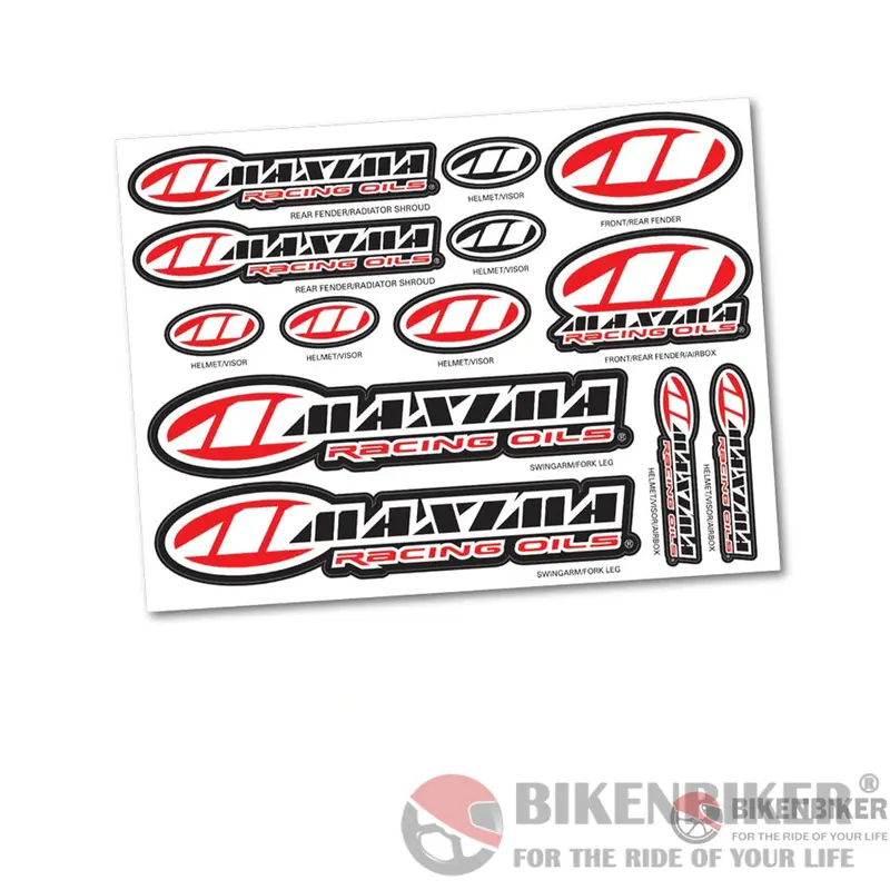 Maxima Merchandise Assorted Logo Decal Sheet - Maxima Oils 1