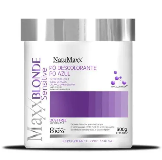 Maxxblonde Sensitive Dust Free 8 Tones Blue Bleaching Powder 300G - Natumaxx 1
