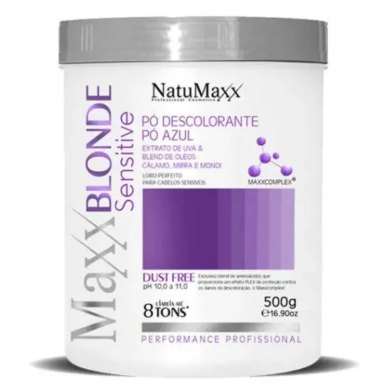 Maxxblonde Sensitive Dust Free 8 Tones Blue Bleaching Powder 500G - Natumaxx 1