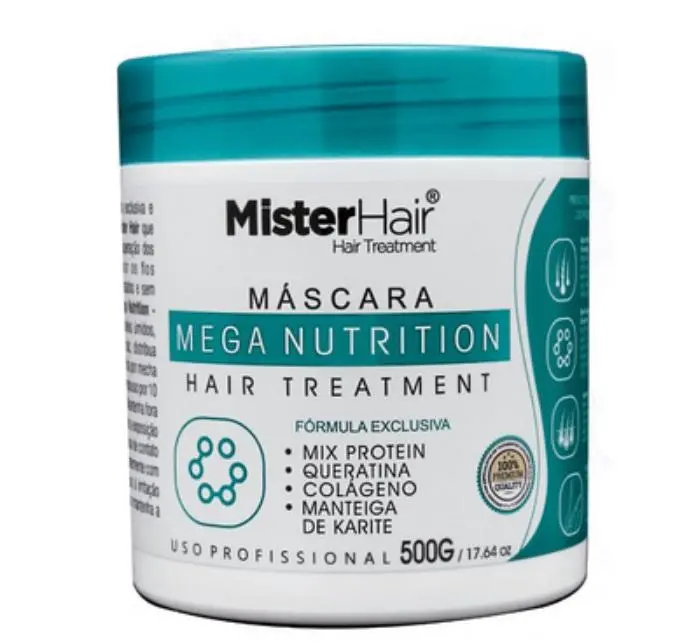 Mega Nutrition Keratin Shea Collagen Proteins Treatment Mask 500G - Mister Hair 1