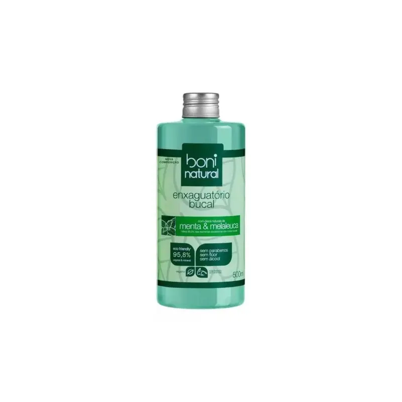 Mint Melaleuca Mouthwash Oral Health Vegan Eco Friendly 500Ml Boni Natural 1