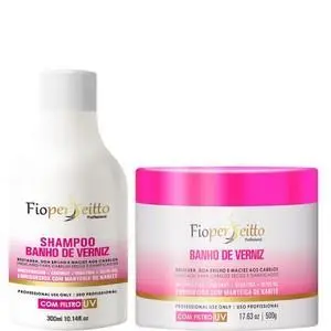 Moisturizing Powder Varnish Bath Kit Shampoo And Mask 500G - Fioperfeitto 1