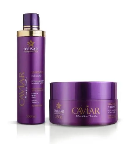Moiturizing Caviar Care Keratin Argan Home Care Maintenance Kit 2X300 - Dyusar 1