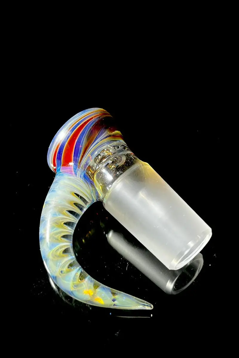 Moose Glass - 5 Hole Disc Screen Bong Slide Bowl Piece (18Mm Male) (Accented) 1