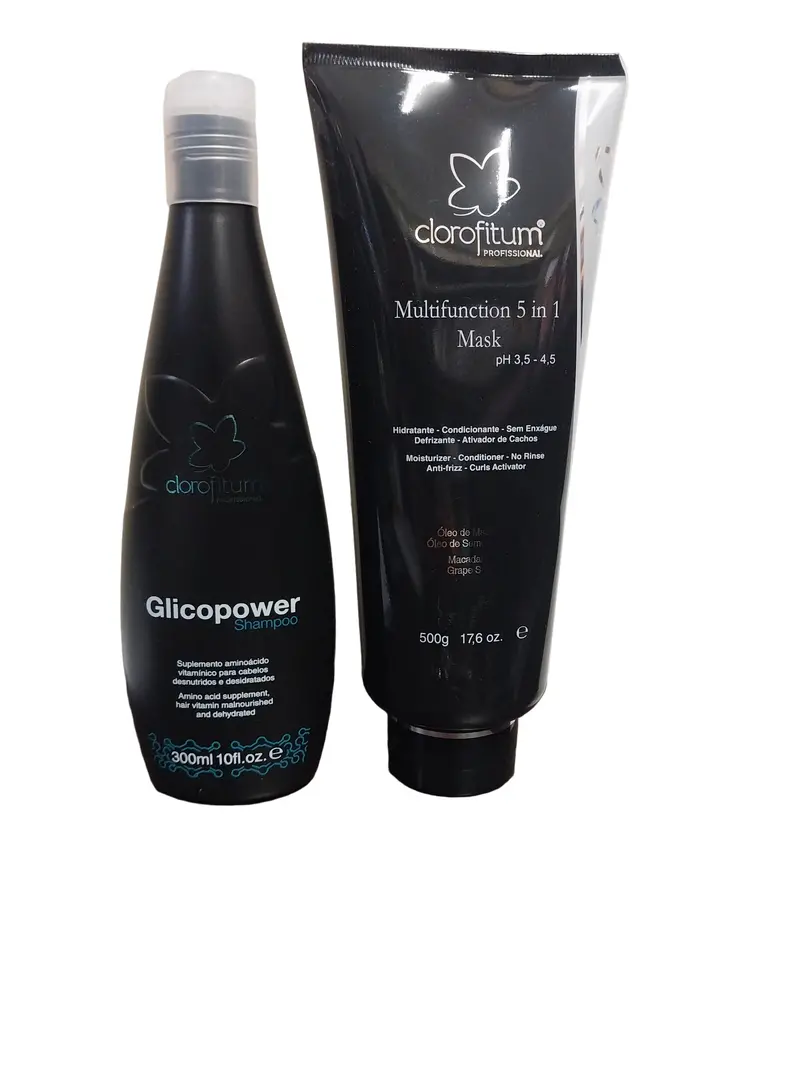 Multifunctional 5 In 1 Grape Macadamia Hair Treatment Kit 2 Itens - Clorofitum 1
