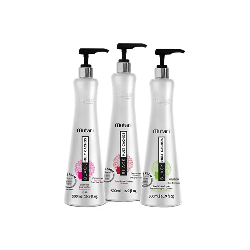 Mutari Black Mult Cachos Curly Hair Treatment Kit 3X 500Ml / 3X 16.9 Fl Oz 1