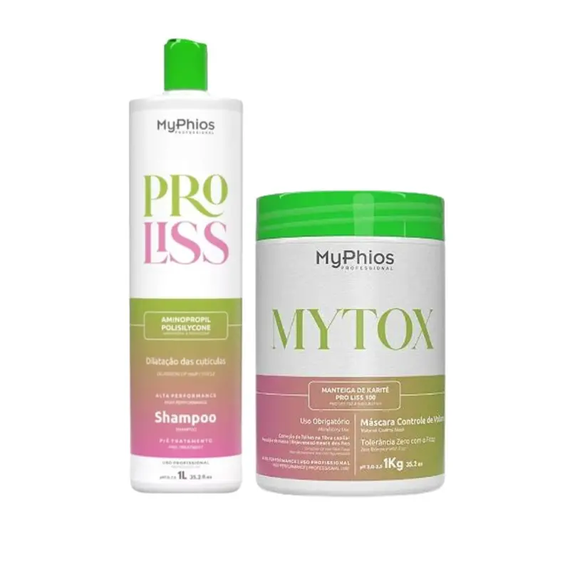 My Phios Cleansing Shampoo + Mytox Deep Hair Mask Hair Straightening Kit 2X1 1