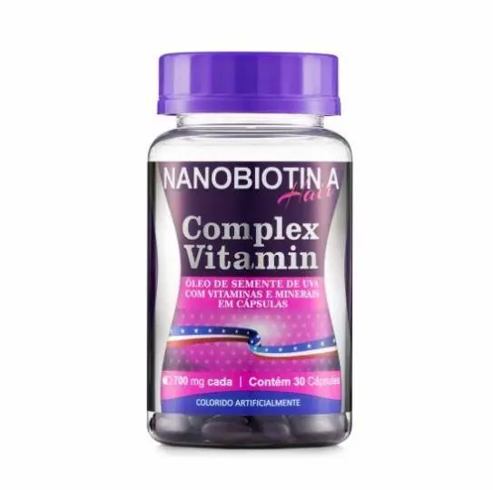 Nanobiotin A Hair Supplement Complex Vitamin 30X700mg Caps. - Nanovin A 1