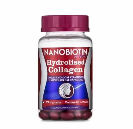 Nanobiotin Hair Supplement Hydrolised Collagen 60X750mg Caps. - Nanovin A 1