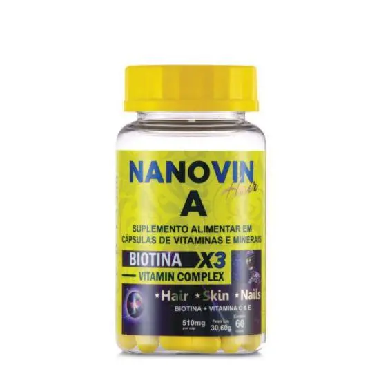 Nanovin A Hair Supplement Biotin 3X Vitamin Complez 60 Capsules - Nanovin A 1