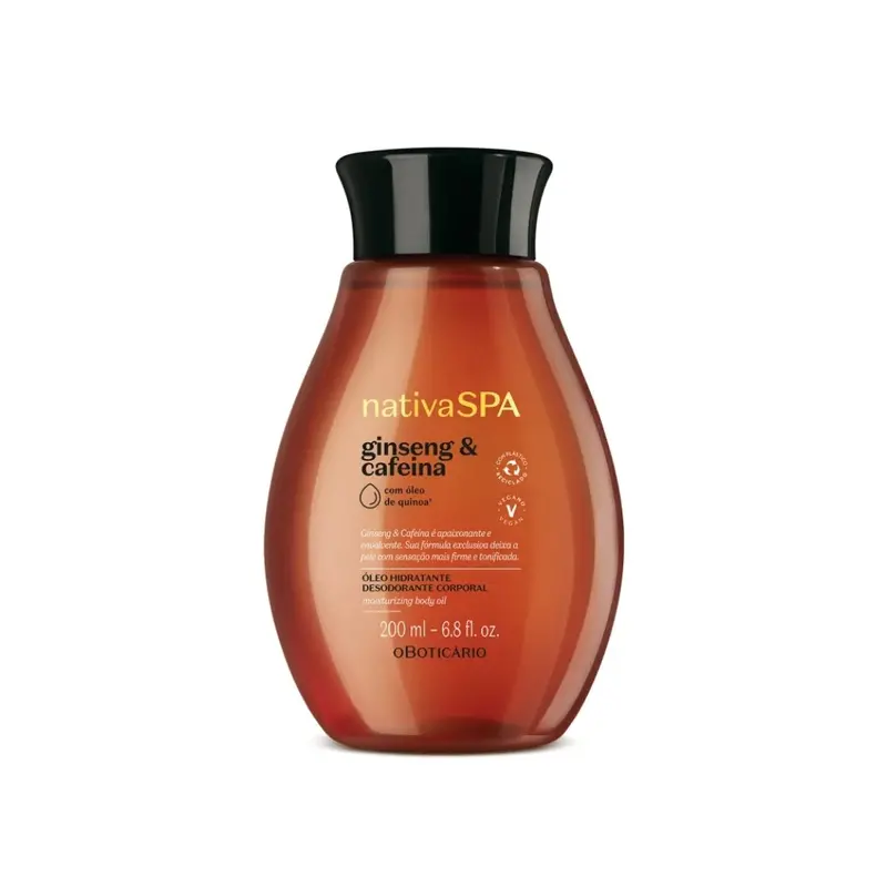 Nativa Spa Ginseng Caffeine Moisturizing Deodorant Body Oil 200Ml O Boticário 1
