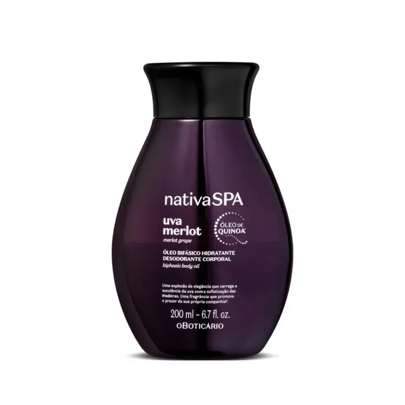 Nativa Spa Merlot Grape Biphasic Moisturizing Deodorant Oil 200Ml O Boticário 1