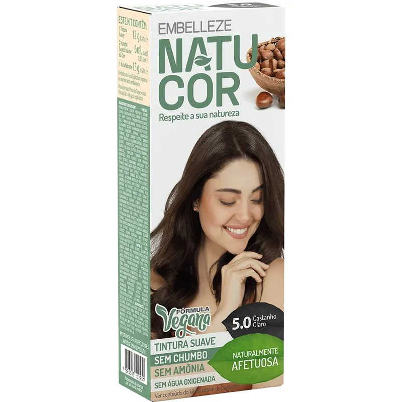 Natucor Hair Dye Naturally Affectionate Brown Brown Chestnut Complete 1