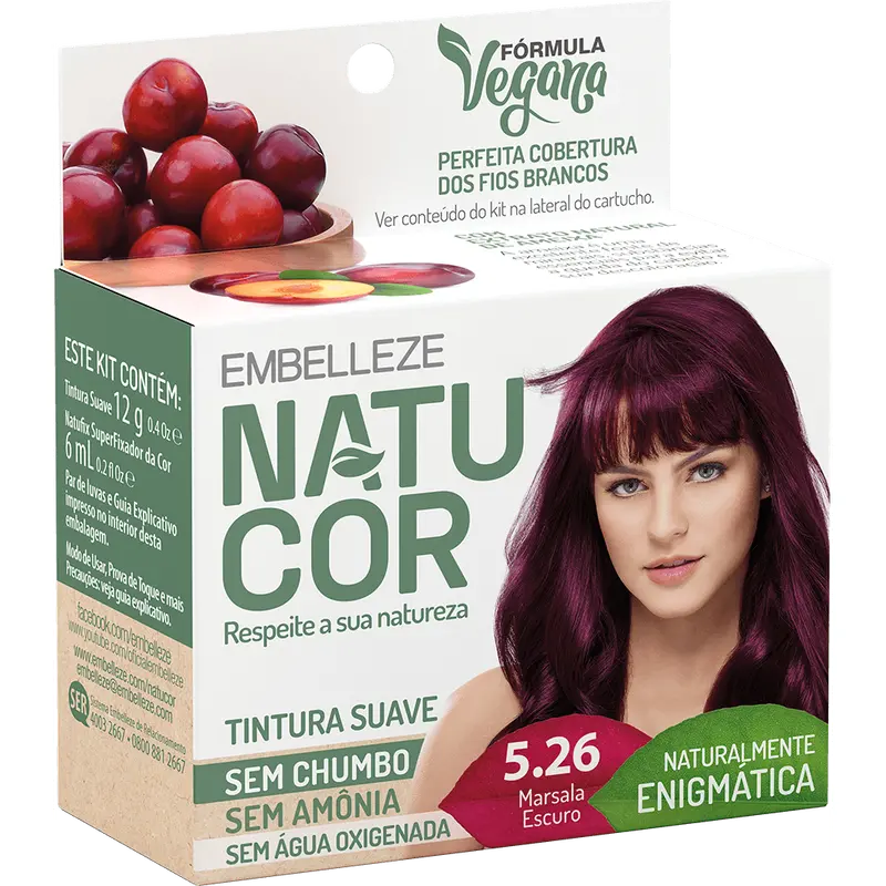 Natucor Hair Dye Naturally Enigmatic Marsala Dark Kit 1
