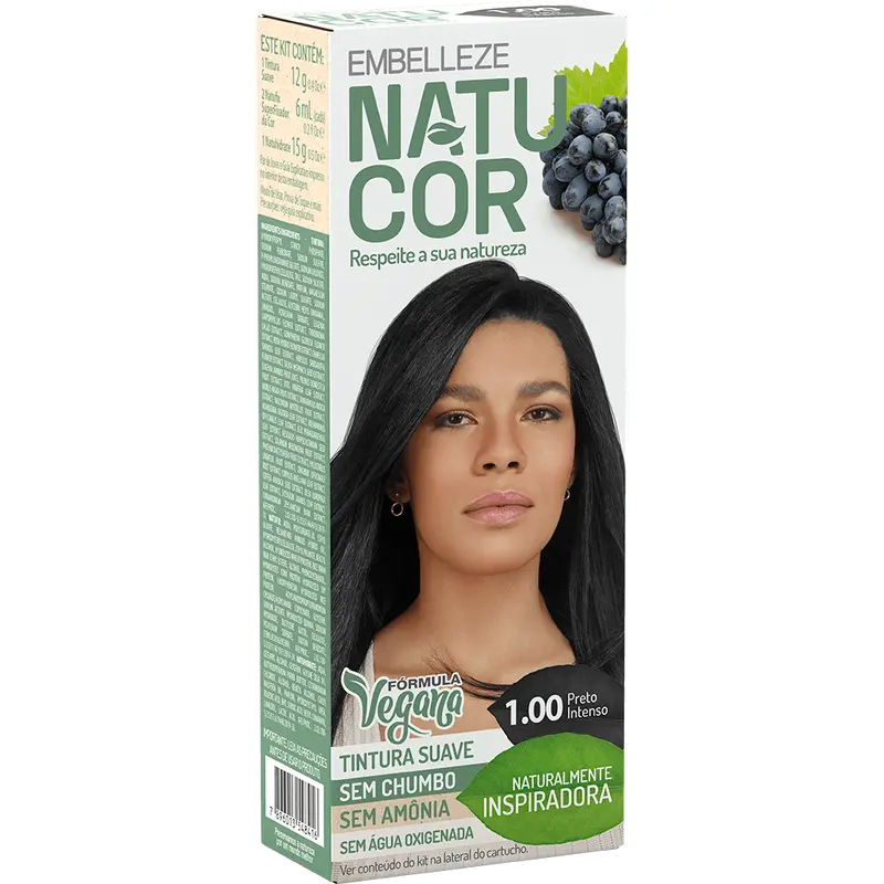 Natucor Hair Dye Naturally Inspiring Black Black Black Grape Complete 1