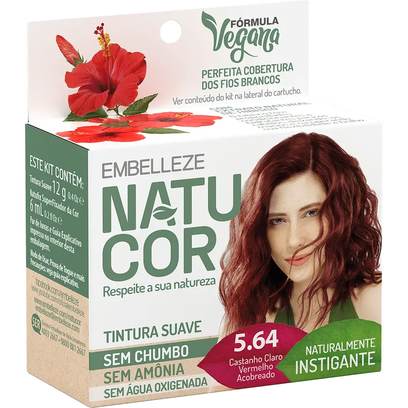 Natucor Hair Dye Naturally Instigating Hujiscus Brown Light Red Coppers Kit 1