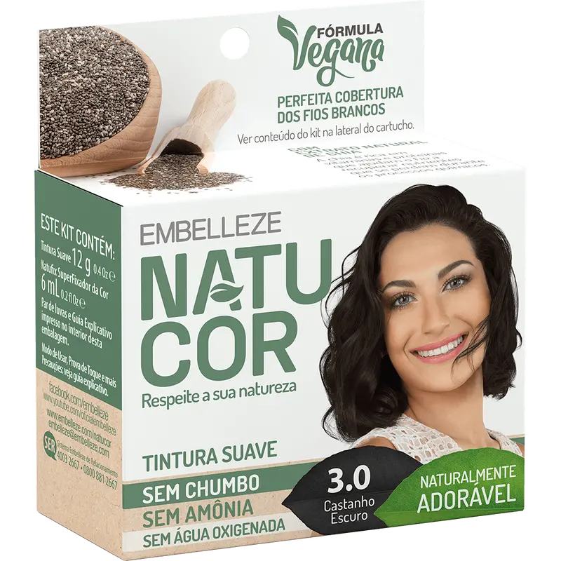 Natucor Hair Dye Naturally Lovely Dark Brown Kit 1