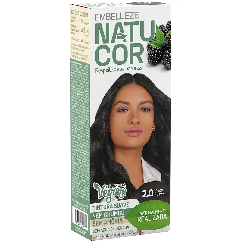 Natucor Hair Dye Naturally Made Soft Black Blackberry Complete 1