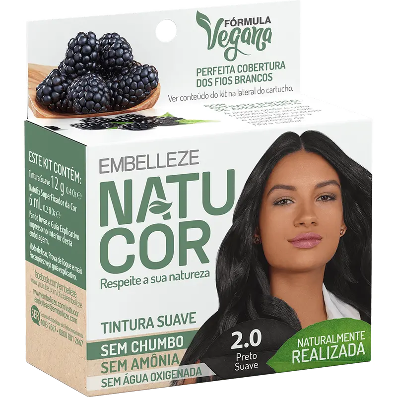 Natucor Hair Dye Naturally Made Soft Black Blackberry Kit 1