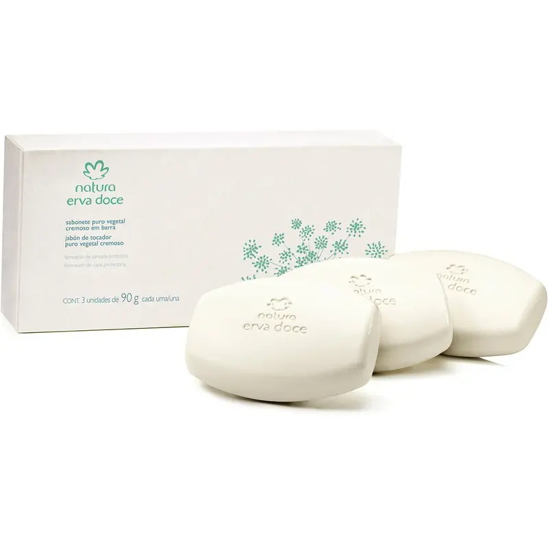 Natura Erva Doce / Soap In Pure Vegetable Bar Creamy Fabric - 3Un Of 90G Each 1