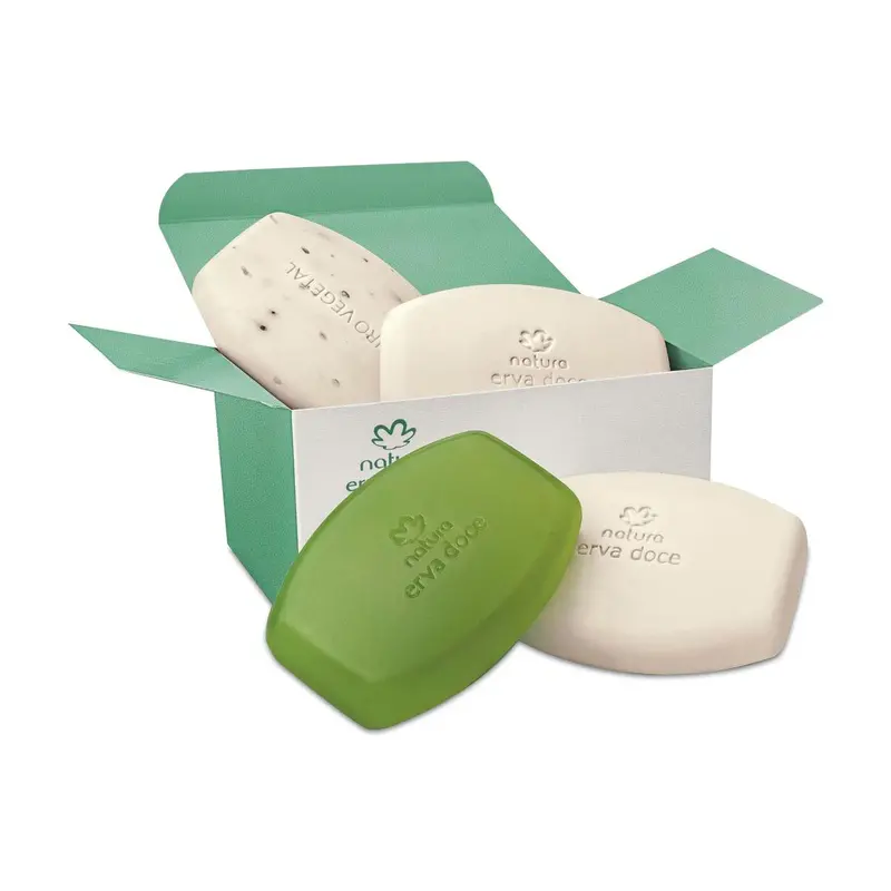 Natura Erva Doce Sortido Puro Vegetal / Soap In Pure Vegetable Assorted Bar Doce Henn - 4Un Of 90G Each 1