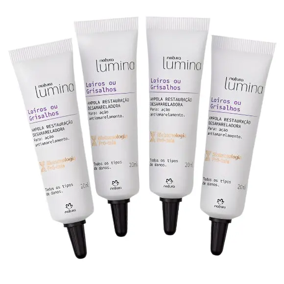 Natura Lumina Ampola Restauração Desamareladora Cabelos Loiros Grisalhos / Ampola Restoration Desamelador Blond Hair And Gray - 4Un Of 20Ml 1