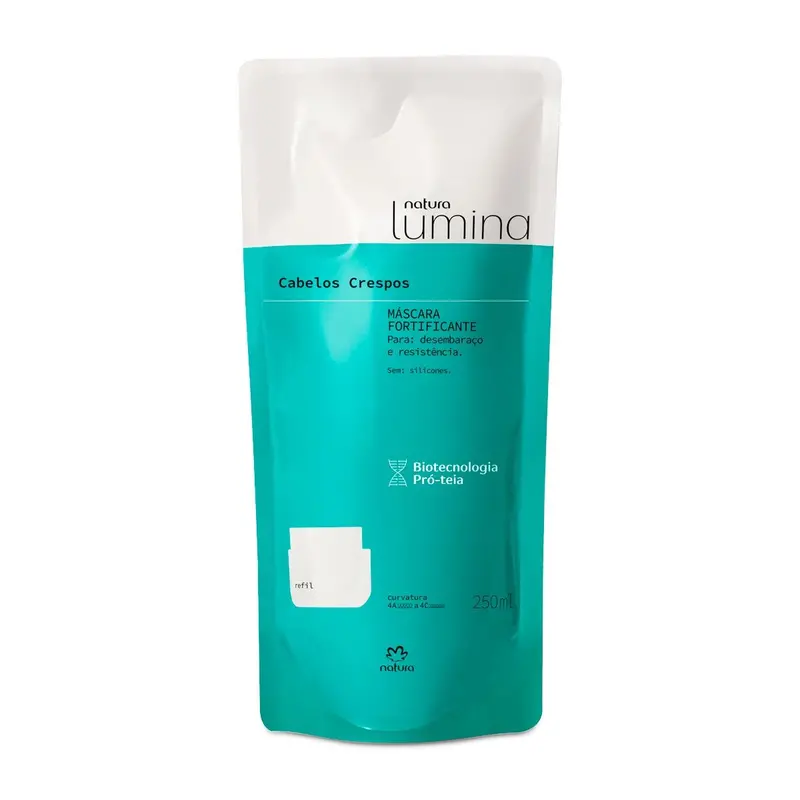 Natura Lumina Fortificante Cabelos Crespos / Refill Fortifying Mask Curly Hair - 250Ml 1