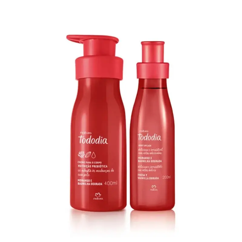 Natura Todo Dia Strawberry And Golden Vanilla Body Splash & Moisturizer Kit 1
