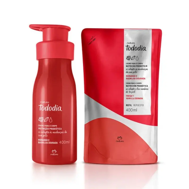 Natura Todo Dia Strawberry Vanilla Nourishing Deodorant Cream Kit Refill 1