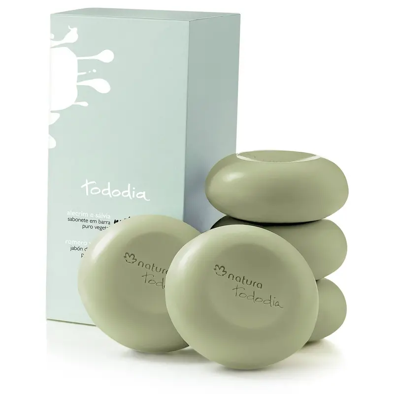 Natura Tododia Alecrim Sálvia / Pure Vegetable Bar Soap Alecrim And Sage - 5Un Of 90G Each 1