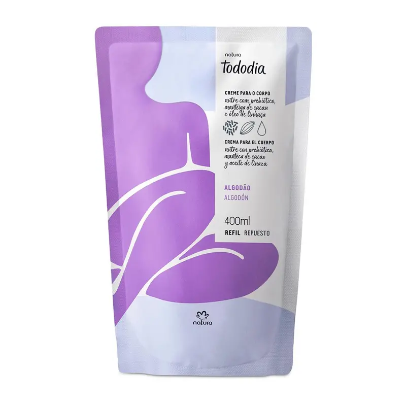 Natura Tododia Algodão / Refill Nutritious Cream Deodorant For Body Cotton - 400Ml 1