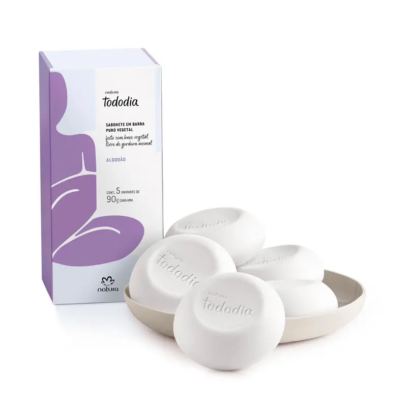 Natura Tododia Algodão / Soap In Pure Vegetable Cotton - 5Un Of 90G 1