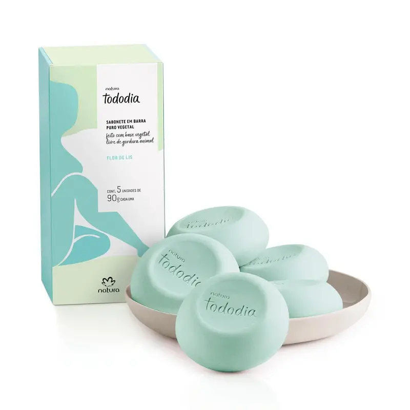 Natura Tododia Flor Lis / Pure Vegetal Bar Soap Flower Of Lis - 5Un Of 90G 1