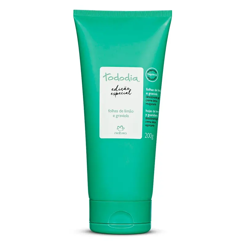 Natura Tododia Folhas Limão Graviola / Deodorant Cream Detox Revigorating Lemon Leaves And - 200Ml 1