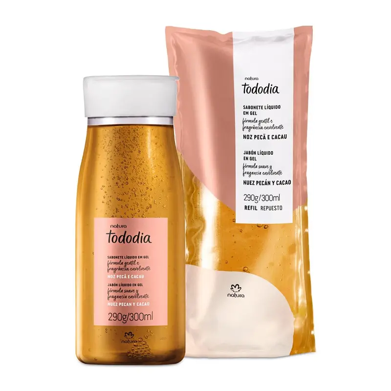 Natura Tododia Kit Noz Pecã Cacau / Kit Liquid Soap Nut Pecan And Cocoa 1