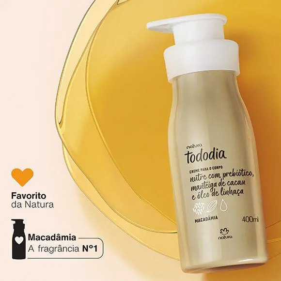 Natura Tododia Macadâmia / Nutritious Deodorant Cream For Body Macadamia - 400Ml 1