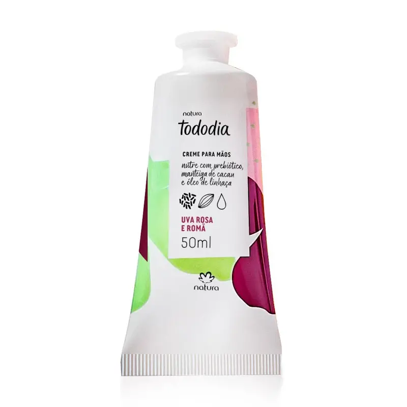 Natura Tododia Mãos Uva Rosa Romã / Nutritive Deodorant Cream For Hands Grape Rose And Pomegranate - 50Ml 1