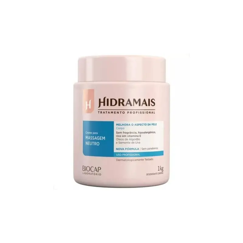 Neutral Massage Body Cream Hypoallergenic Skin Care Massage 1Kg Hidramais 1