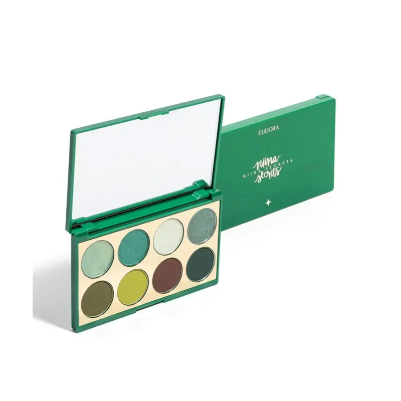 Niina Secrets Green Eyeshadow Palette High Pigment Matte Shimmer Eudora 1