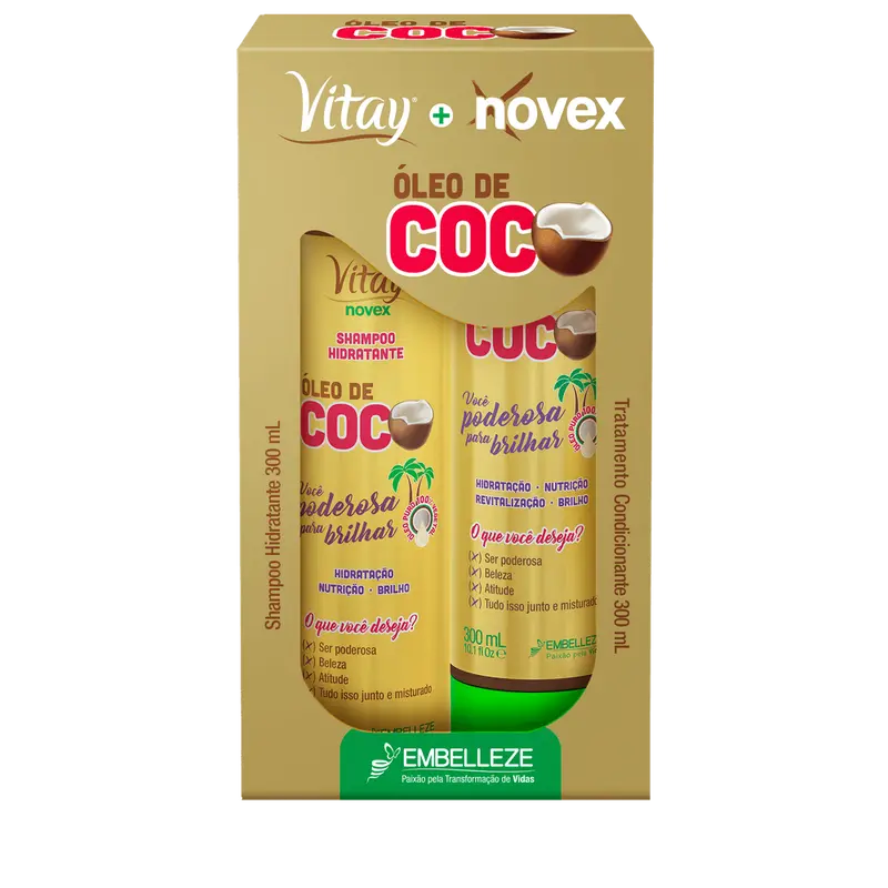 Novex Shampoo And Conditioner And Coconut Oil Kit 1