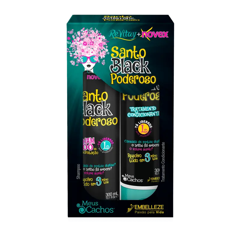 Novex Shampoo And Conditioner And My Holy Curls Mighty Black Kit 1