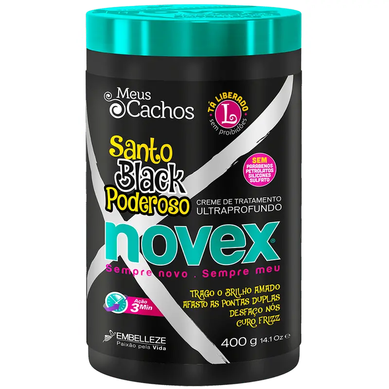 Novex Treatment Cream My Cachos Santo Black Powerful Poderoso 400G 1