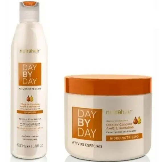 Nutrition Special Actives Day By Day Hazelnut Keratin Carrot 2X500 - Nutrahair 1