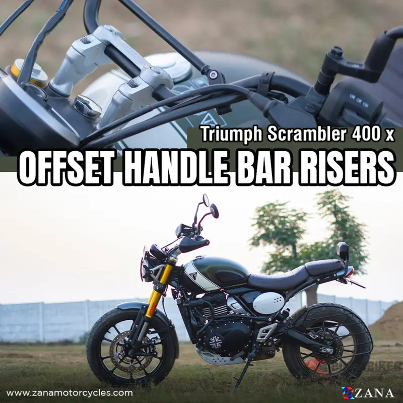 Offset Handle Bar Riser Silver For Triumph Scrambler 400 X 1