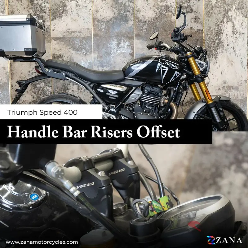 Offset Handle Bar Risers Black Triumph Speed 400 - Zana 1