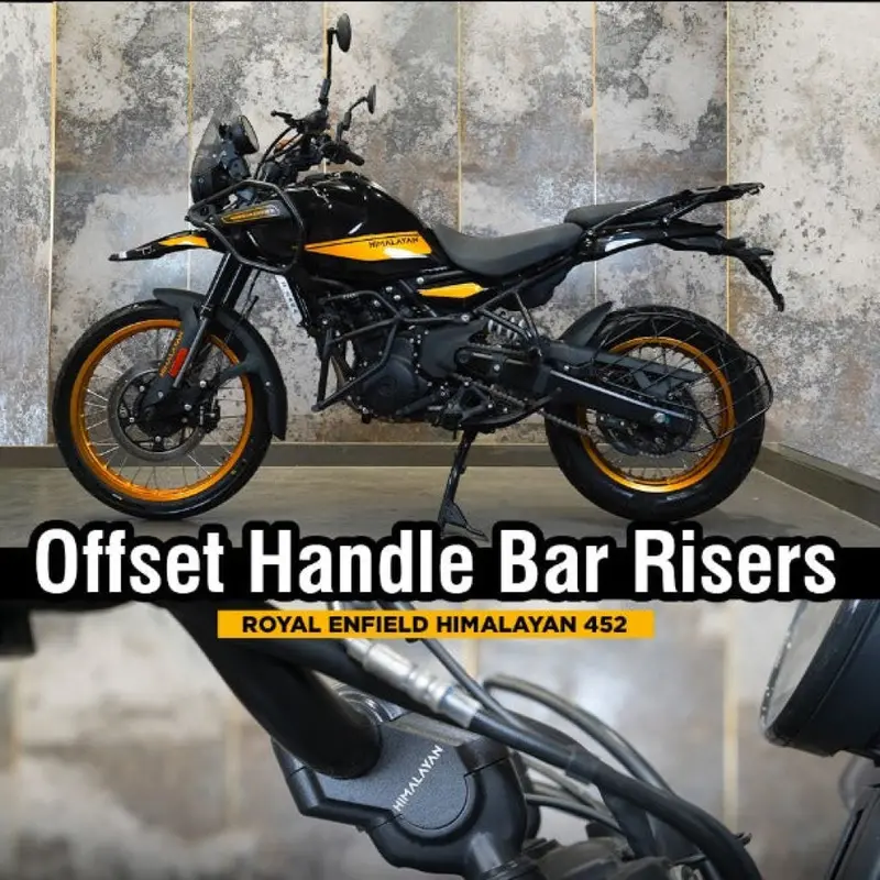 Offset Handle Riser Texture Black Aluminium Billets For Himalayan 450 - Zana 1