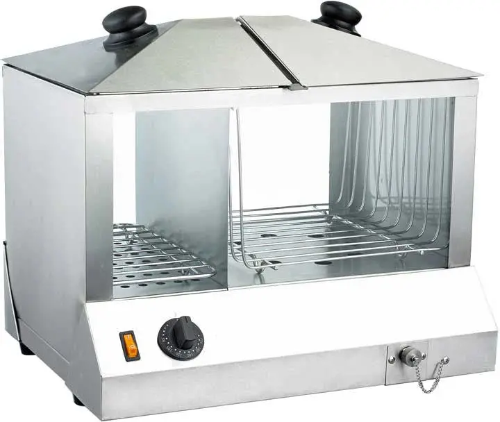 Omcan 18" Hotdog Steamer And Bun Warmer With 200 Hotdogs And 60 Buns Capacity Fw-Cn-0200-H 1